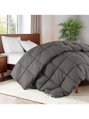 Luxurious 75% Goose Down Queen Comforter - Soft 100% Cotton Shell, Cozy Bedding
